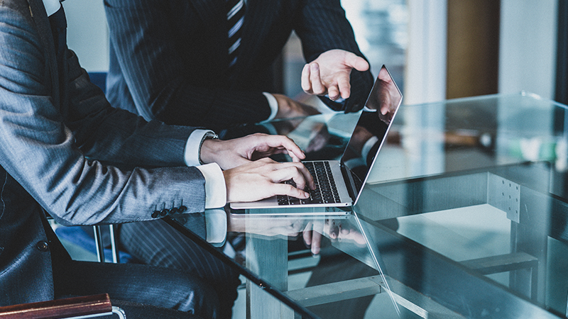 professionals working on laptop