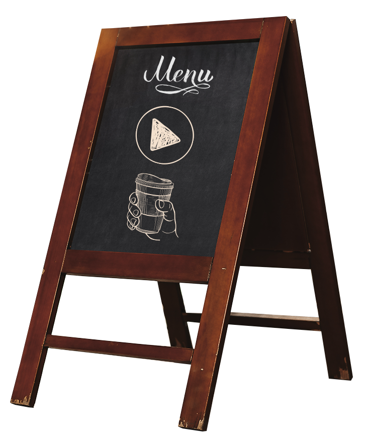 sandwichboard with menu