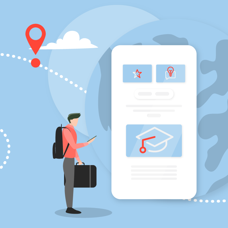 illustration of person on a digital journey