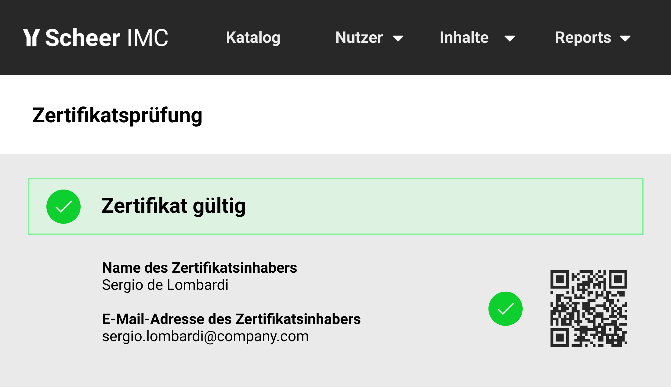 Bildschirmfoto von der neuen Funktion 3 im IP14.27 Verbesserte Zertifikatssicherheit und Betrugsprävention