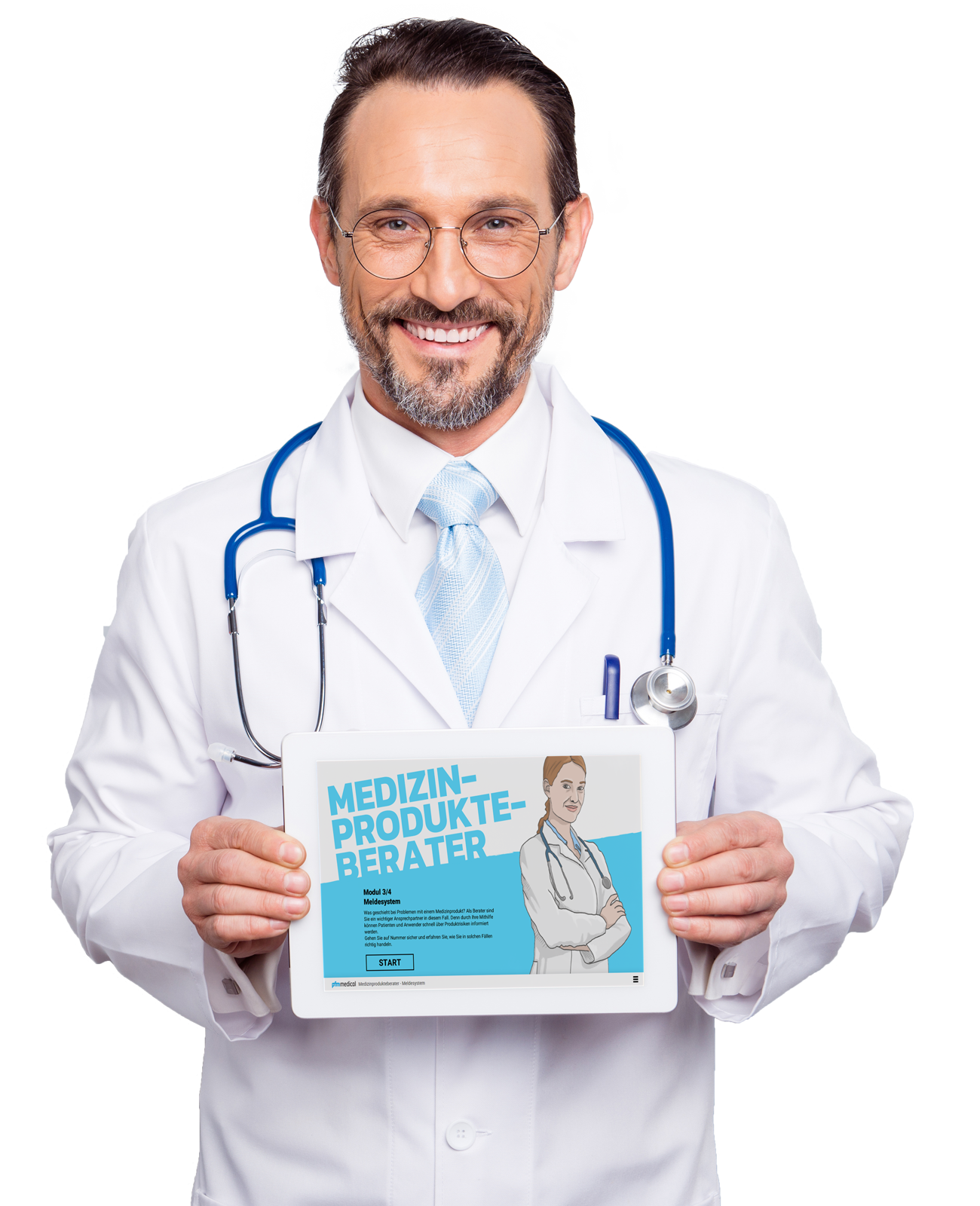 doctor holding an ipad