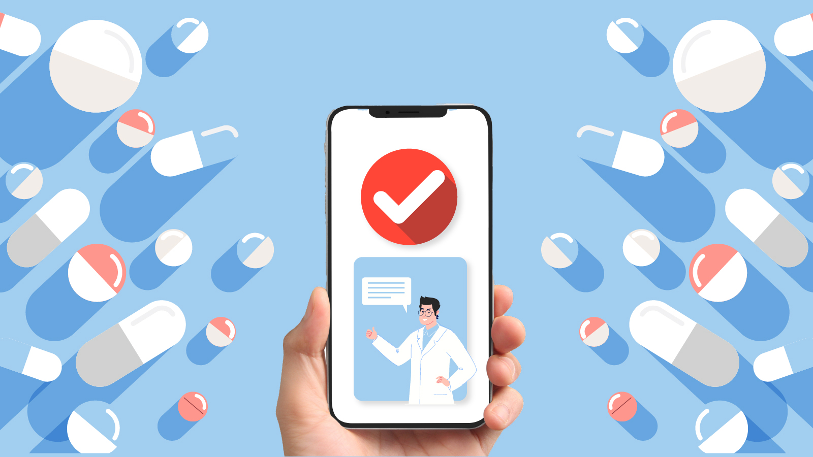 Medicine surrounds a mobile device