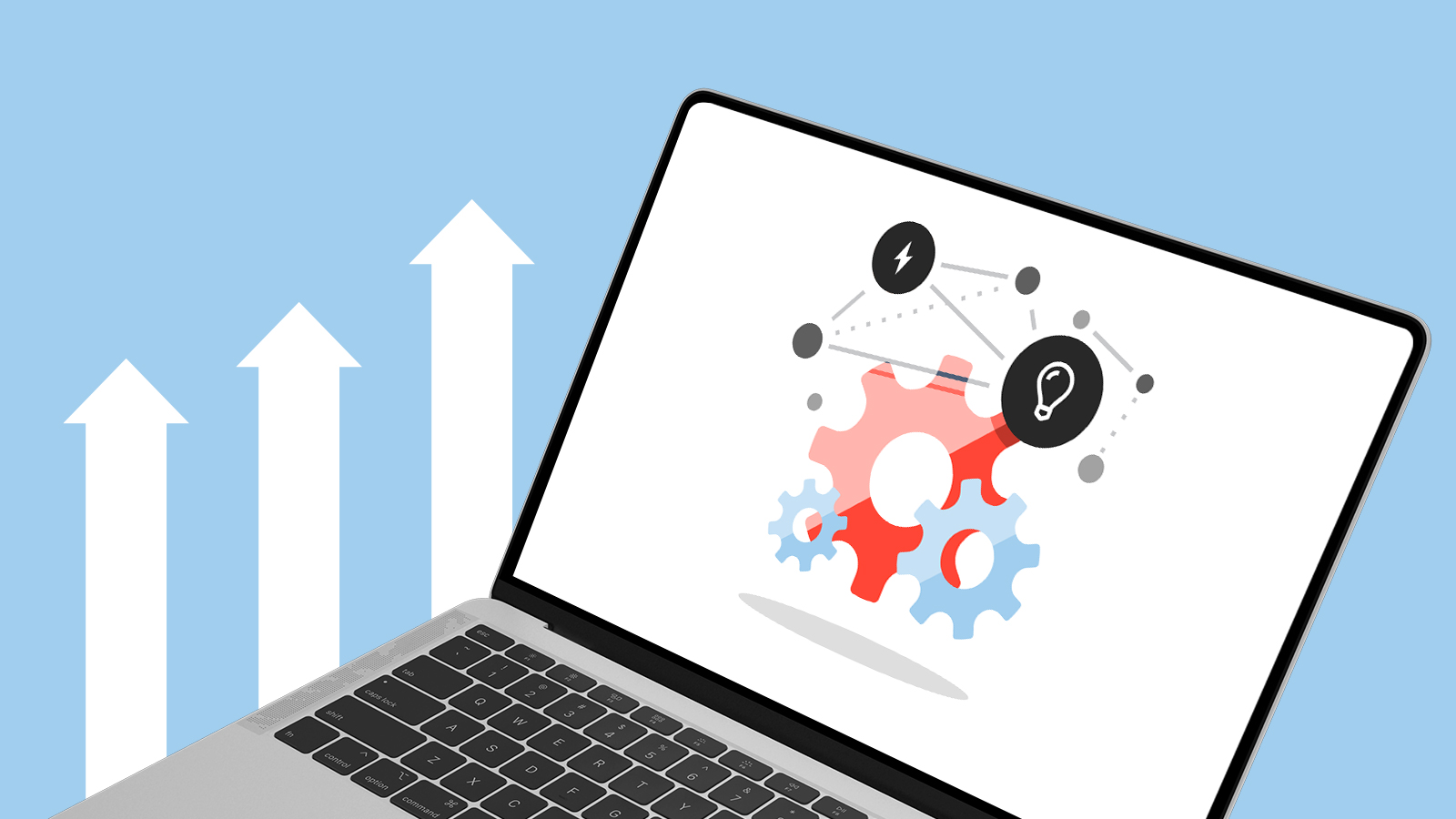 illustration of laptop with diagrams