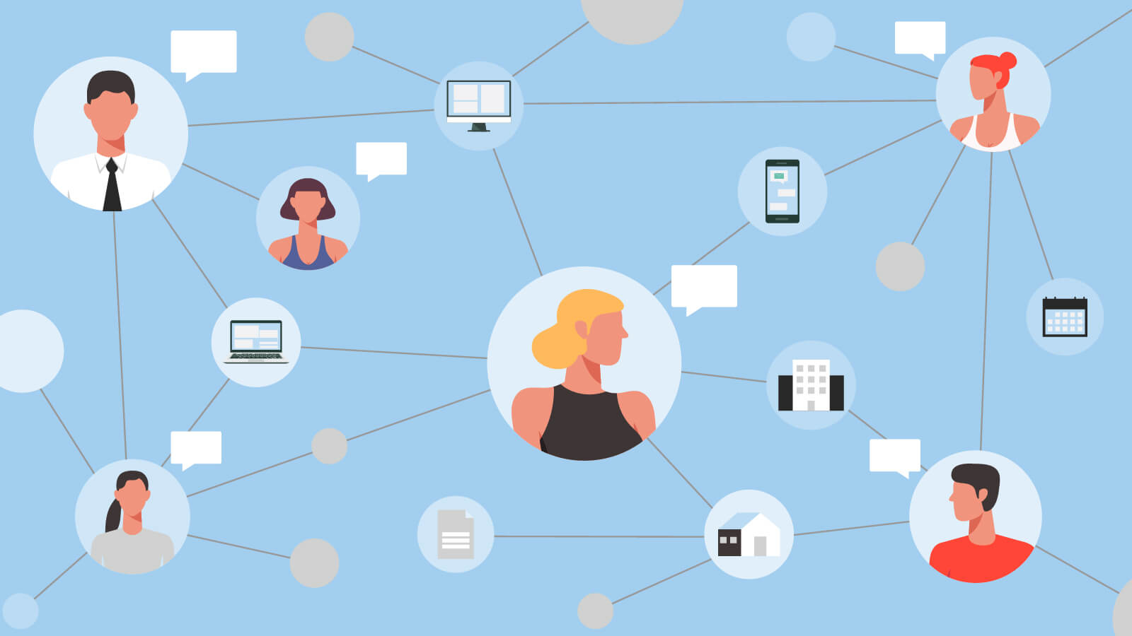 illustration of business network