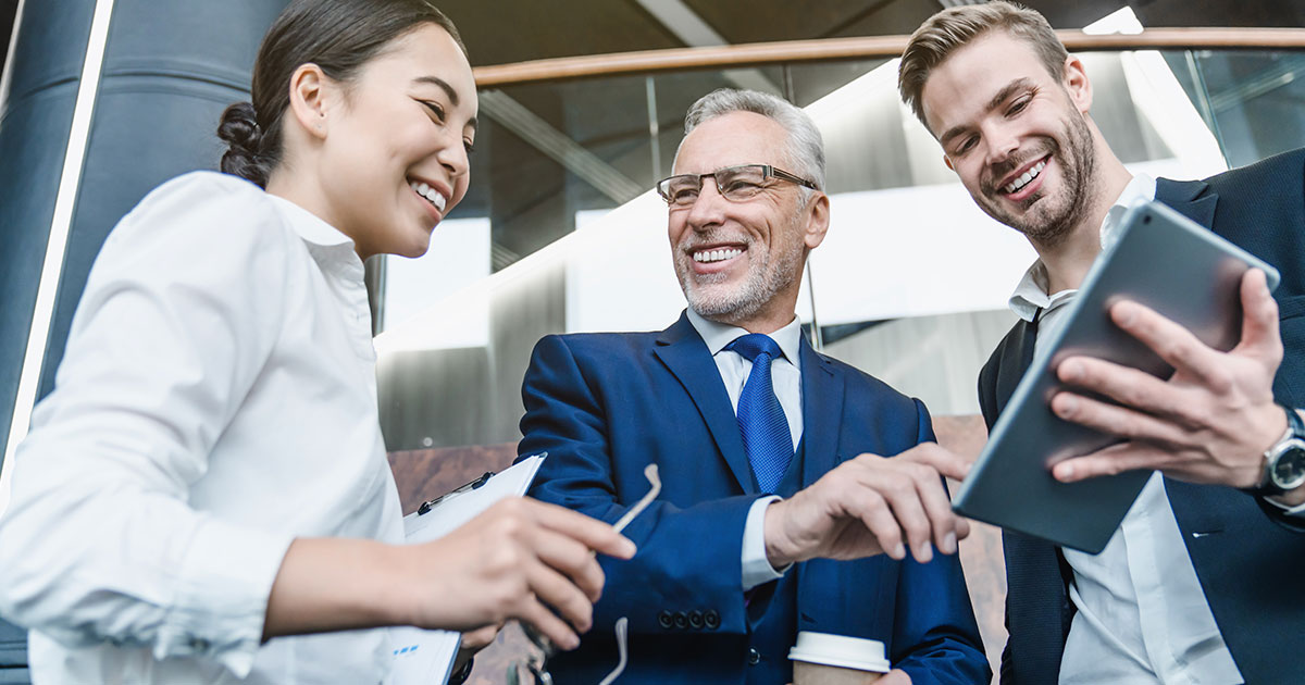 people discussing work