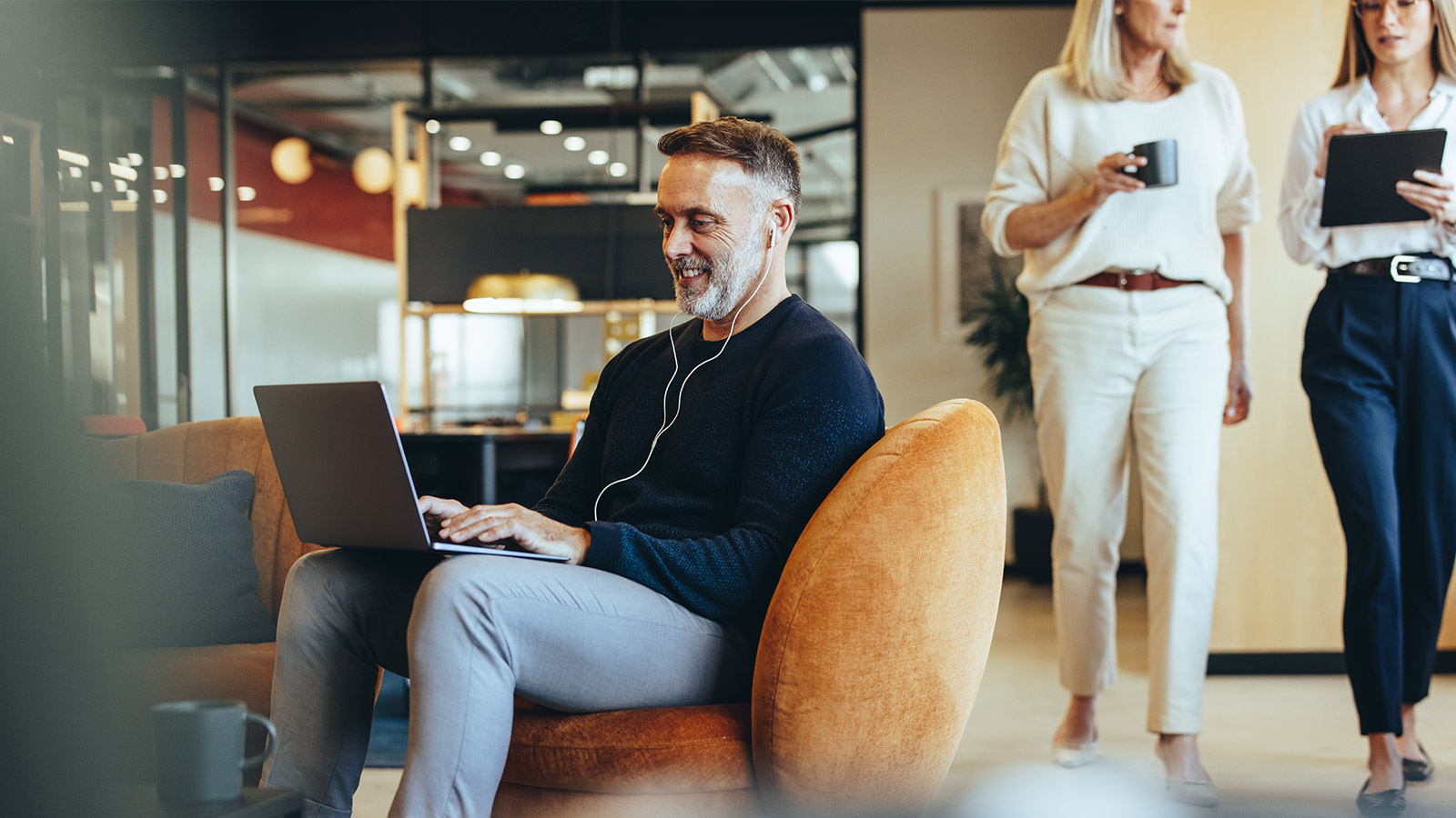 Business man doiang a training in the office