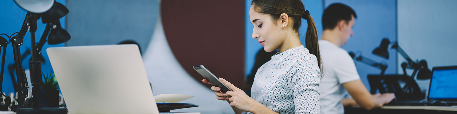 Woman uses her digital traning