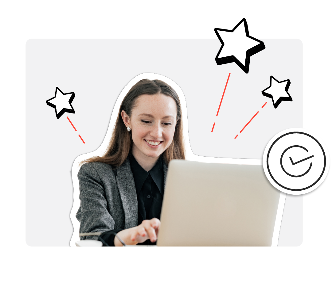 image of a woman completing fun compliance training