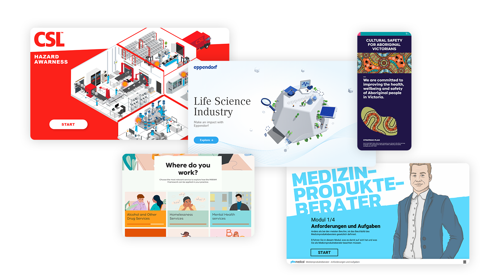 screenshots from healthcare content