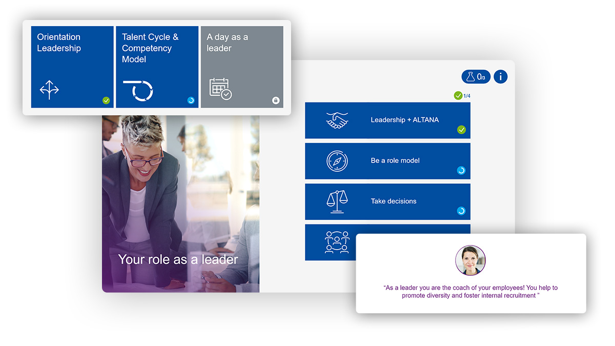 selection of graphics from ALTANA onboarding