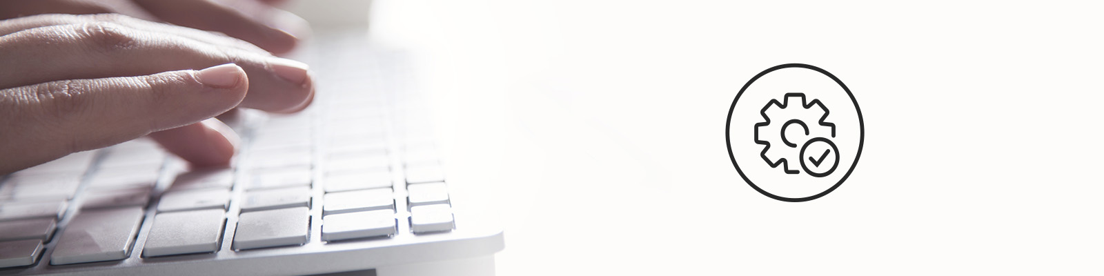 typing on keyboard with automation icon