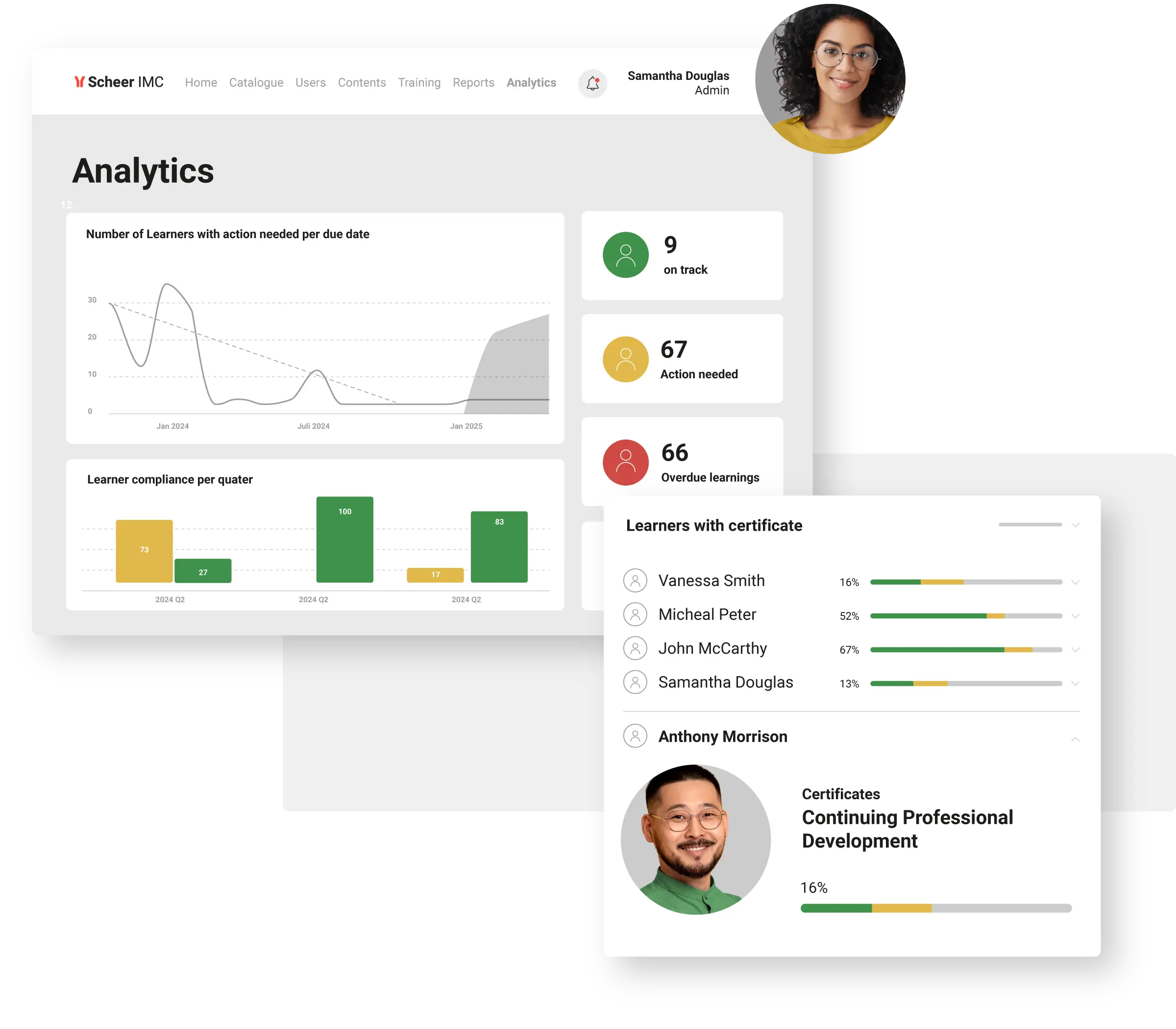 This image shows UI/UX of Scheer IMC - iLS, the enterprise LMS