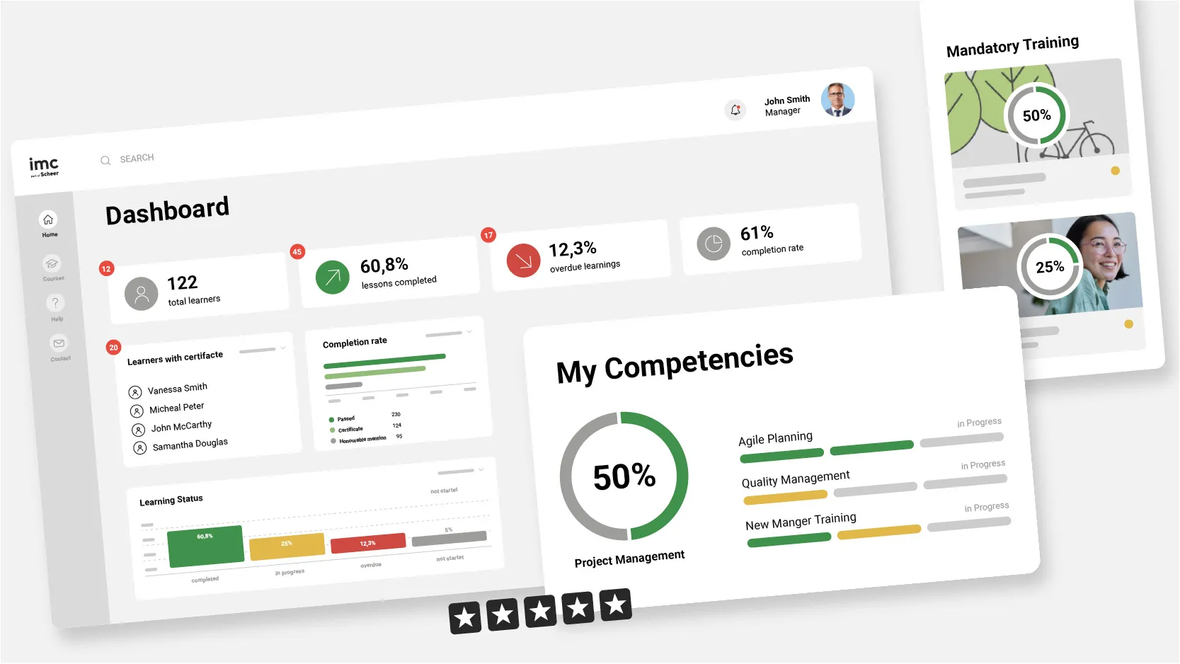 This image shows Scheer IMC iLS UI for enterprise learning