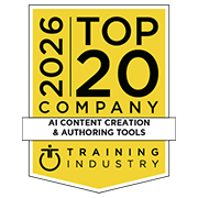 Award Logo TOP 20 AI Content Creation & Authoring Tools Award from Training Industry